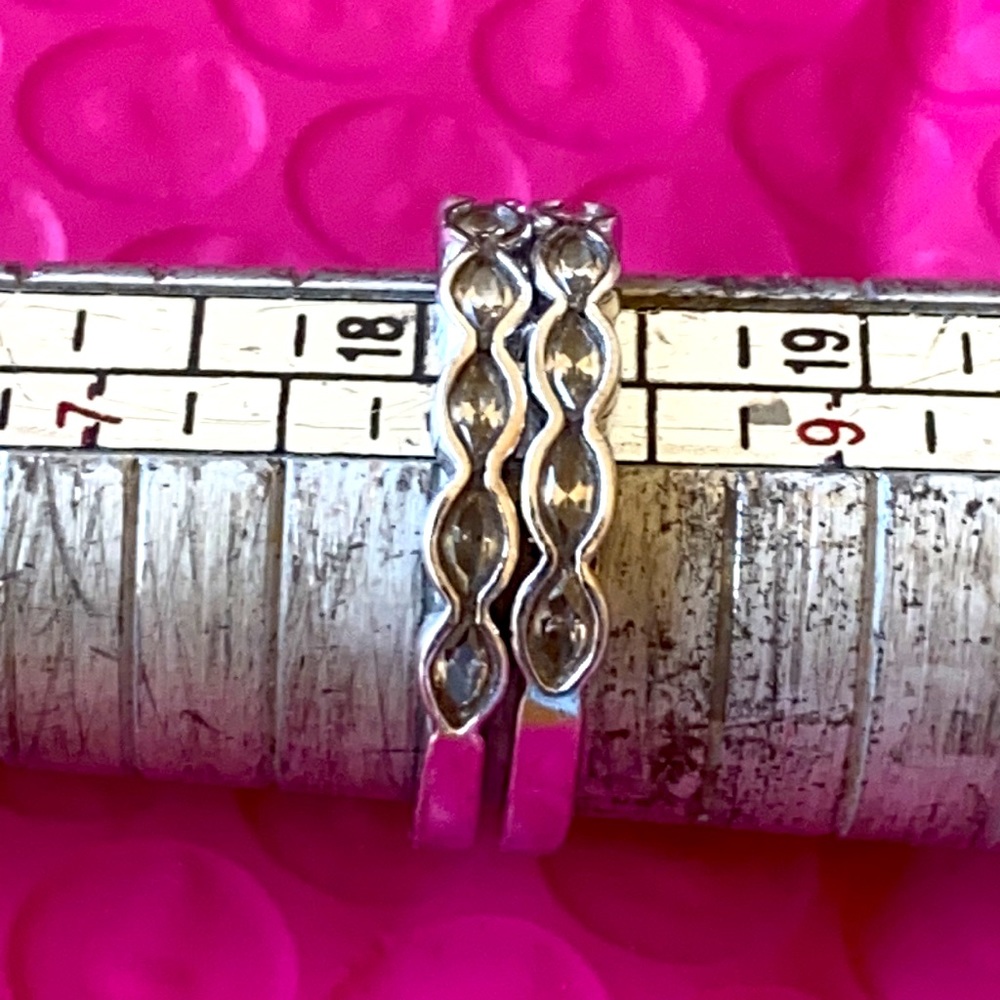 2 Stackable Sterling Silver Cz Rings Set - image 4